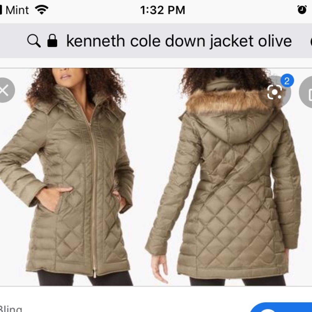 Kenneth Cole quilted down Jacket